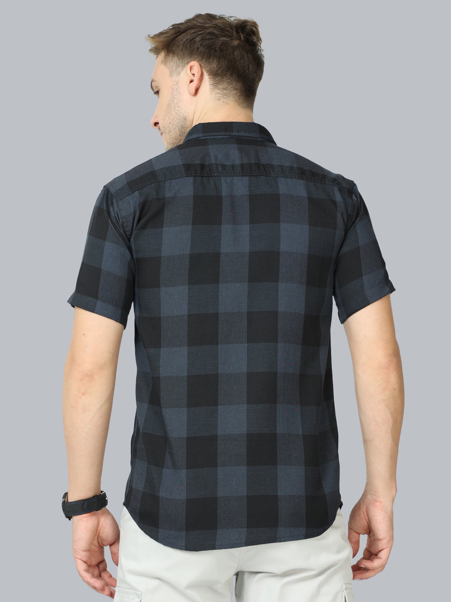 Tomtom Grey Plaid Shirt Grey For Men