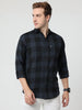 Tomtom Grey Cotton Blend Checks Shirt For Men