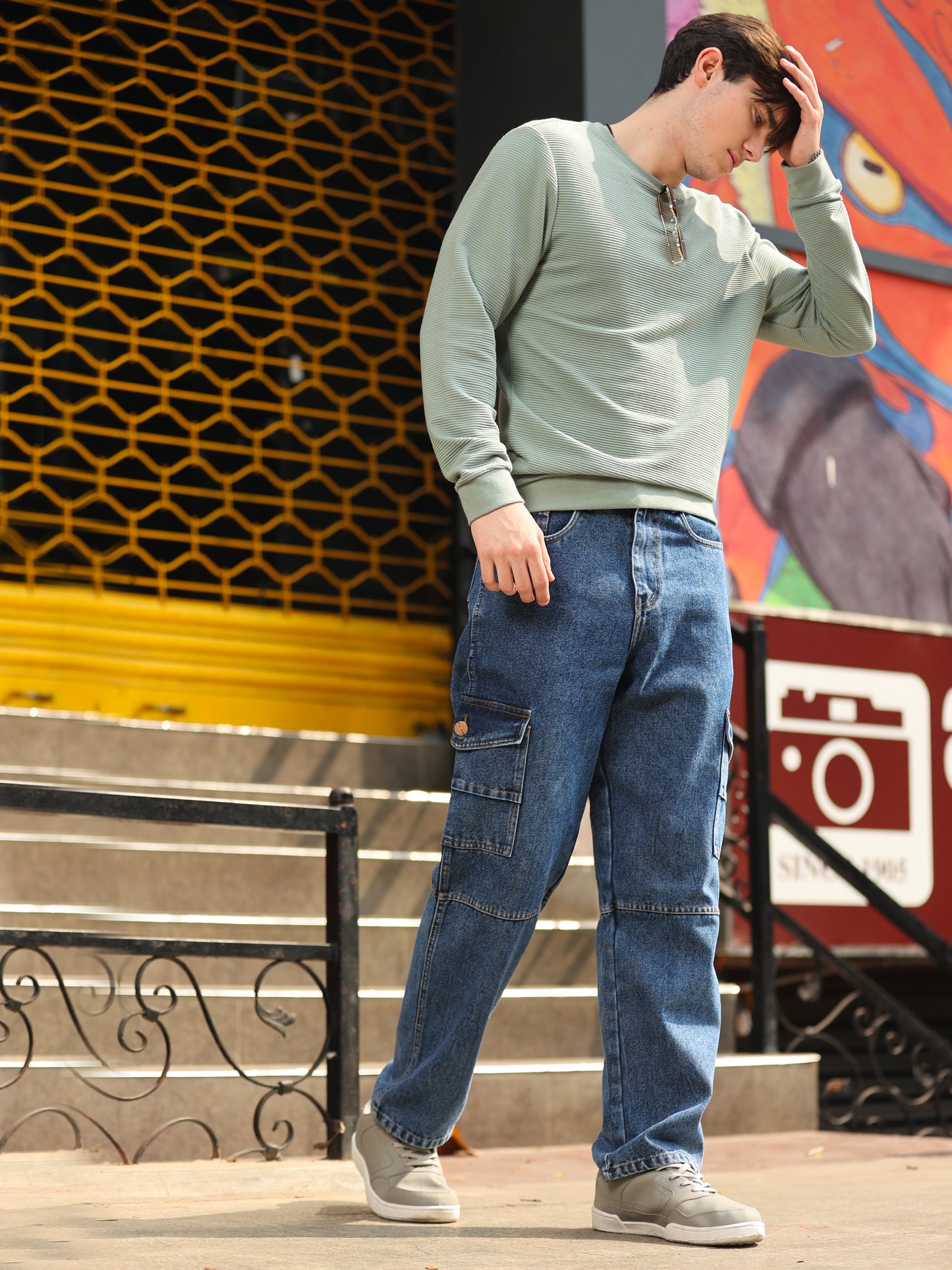 Urban Drift Baggy Cargo – Mid Blue