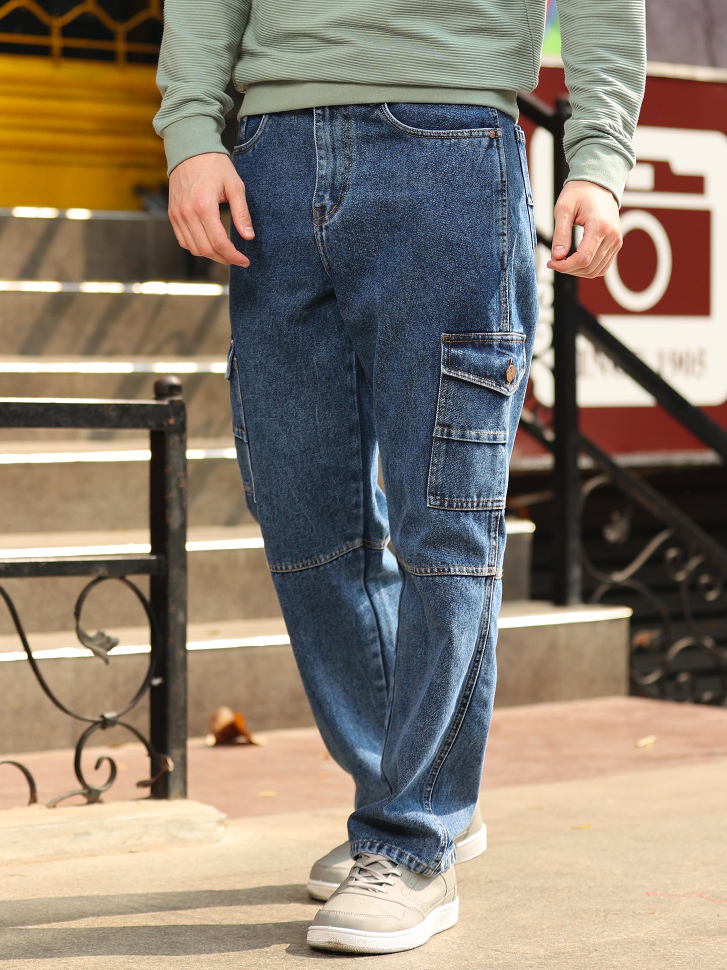 Urban Drift Baggy Cargo – Mid Blue