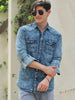 Denim Double Pocket Heavy Wash Shirt For Men