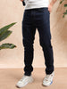 Dark Blue Slim Fit Solid Denim Jeans for Men