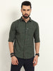 Men's Mini checkered Military Green Cotton Blend Regular Fit Shirt