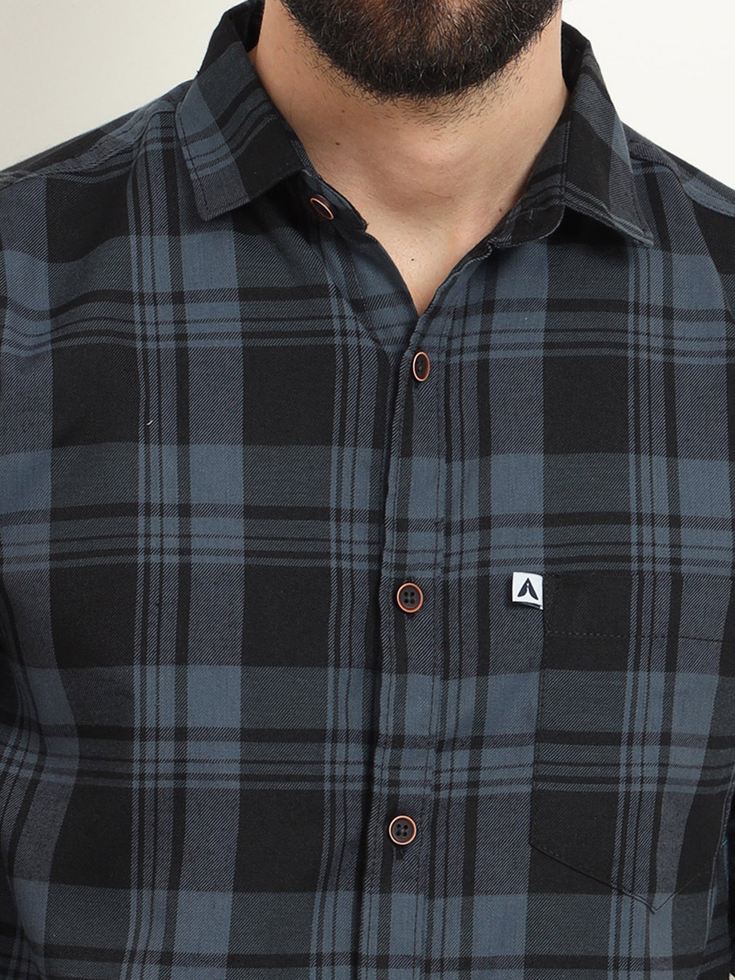 Cotton Wanted Grey Plaid Shirt Outfits For Men