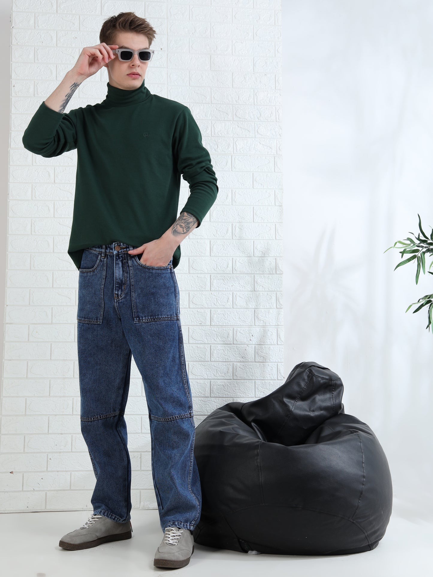 Driftstone Denim mid blue straight leg jeans for Men