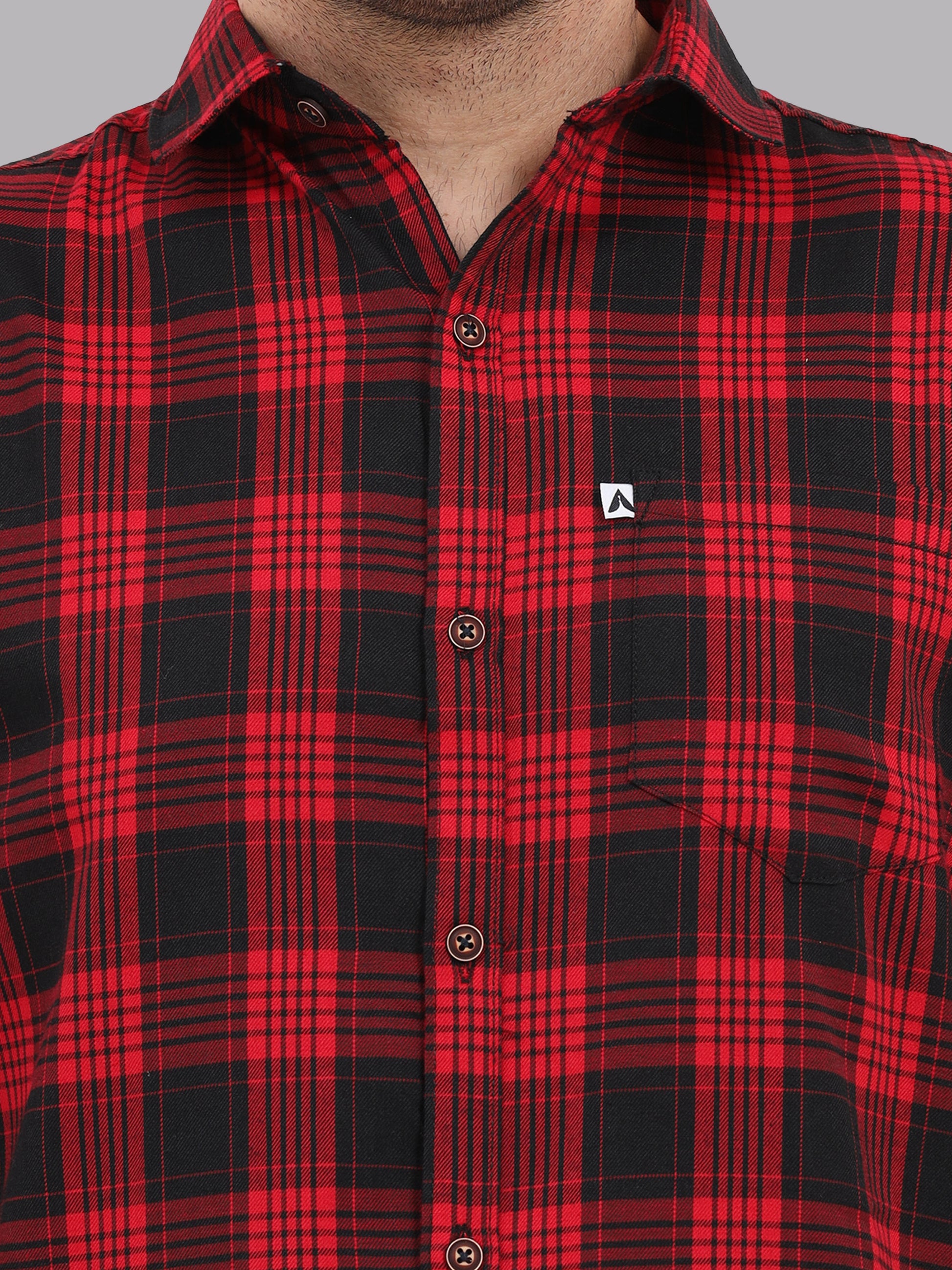 Regular Fit Buffalo Maroon Half Sleeve Check Shirt