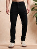 Black Slim Fit Solid Denim Jeans for Men