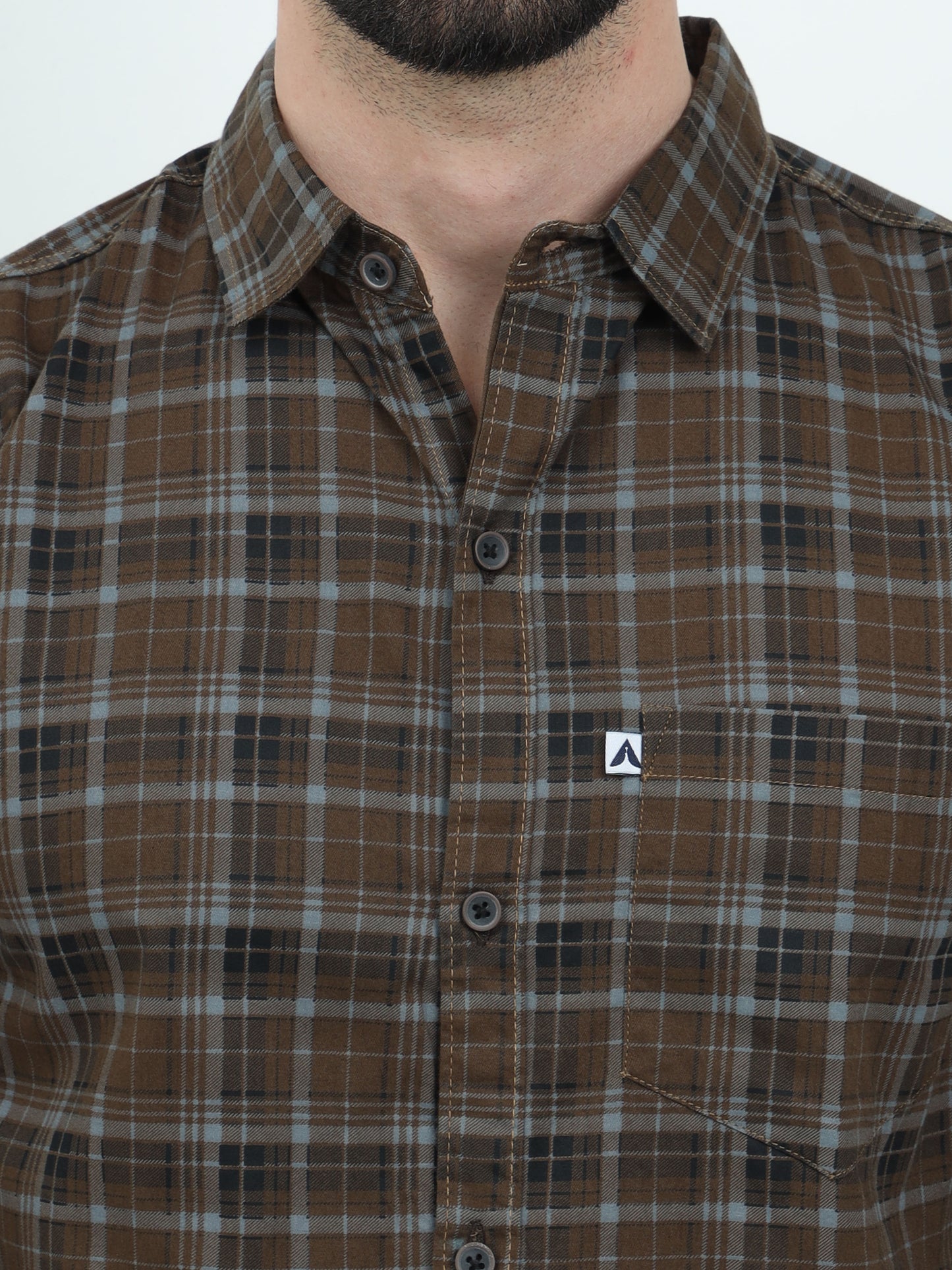 Full Sleeve Tartan Check Shirt Green for Men