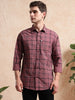 GUMMYCHKS Cotton Dusty Rose & Charcoal Black Plaid Shirt for Men