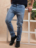 Light Blue Slim Fit Shade Denim Jeans for Men