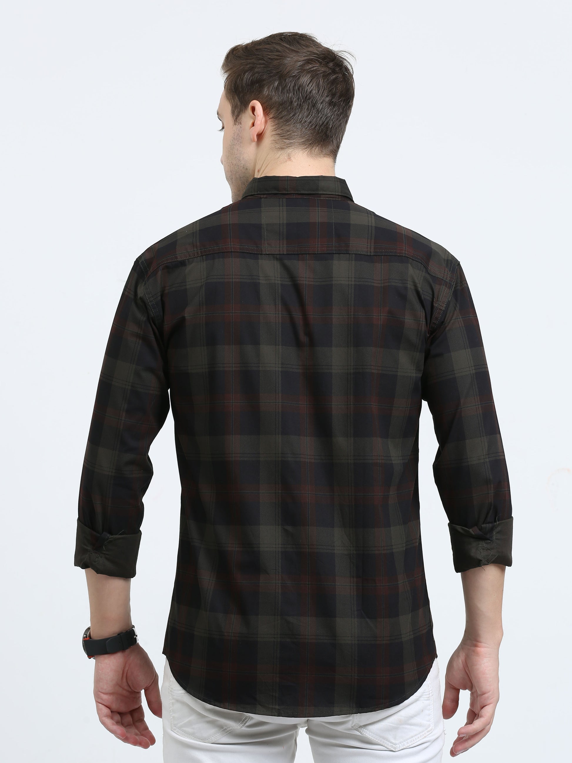 Tartan Green and Black Check Shirt for Men