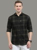 Men's Plaid checkered Green Cotton Blend Regular Fit Shirt