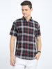 Men's Half Sleeve Tartan Plaid Ashgrey Check Shirt Regular fit