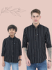 Black Stripes cotton shirt for father and son