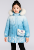 Premium Winter Blue Kids Jacket with Faux Fur Hood & Snowflake Print