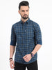 Men's Full Sleeve Tartan Navy Blue Check shirt Regular Fit