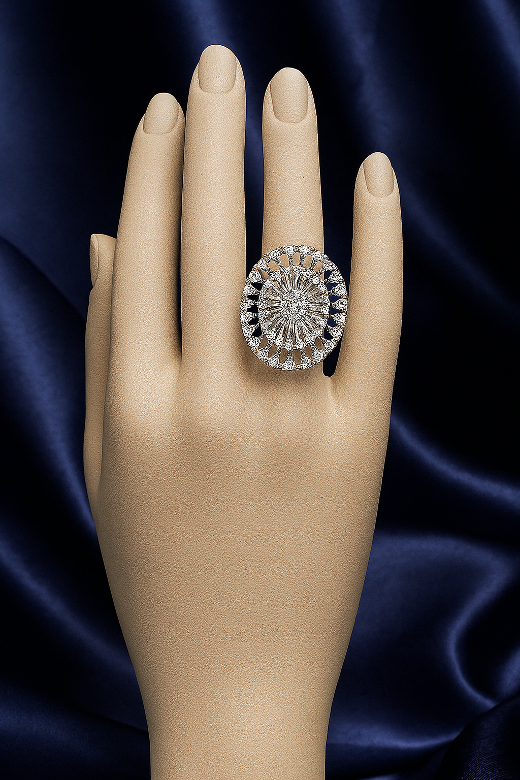Stylish zirconic stone cocktail ring