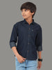 Solid Plain Single Pocket Cut Away Collor Denim  Shirt For Kids