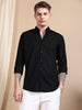 Solid Linen Black Shirt for Men