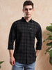 Gummychks Black Check Cotton Blend Full Sleeve Shirt for Men
