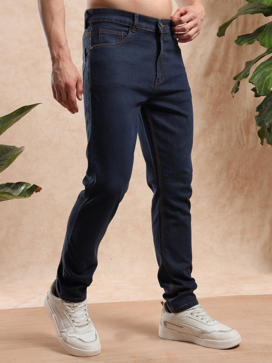 Slim Fit Mens Dark Blue Jeans