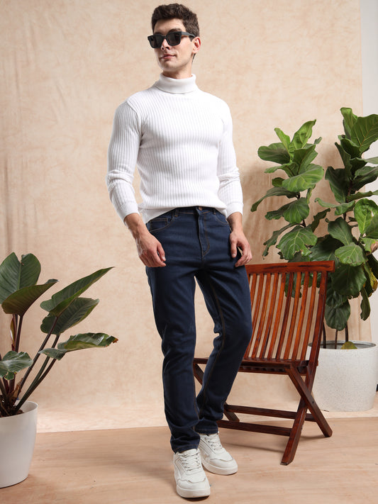 Slim Fit Mens Dark Blue Jeans