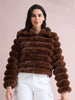 Luxury Brown Faux Fur Puffer Jacket for Women – Cozy Winter Style