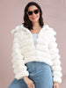 Luxury white Faux Fur Puffer Jacket for Women – Cozy Winter Style