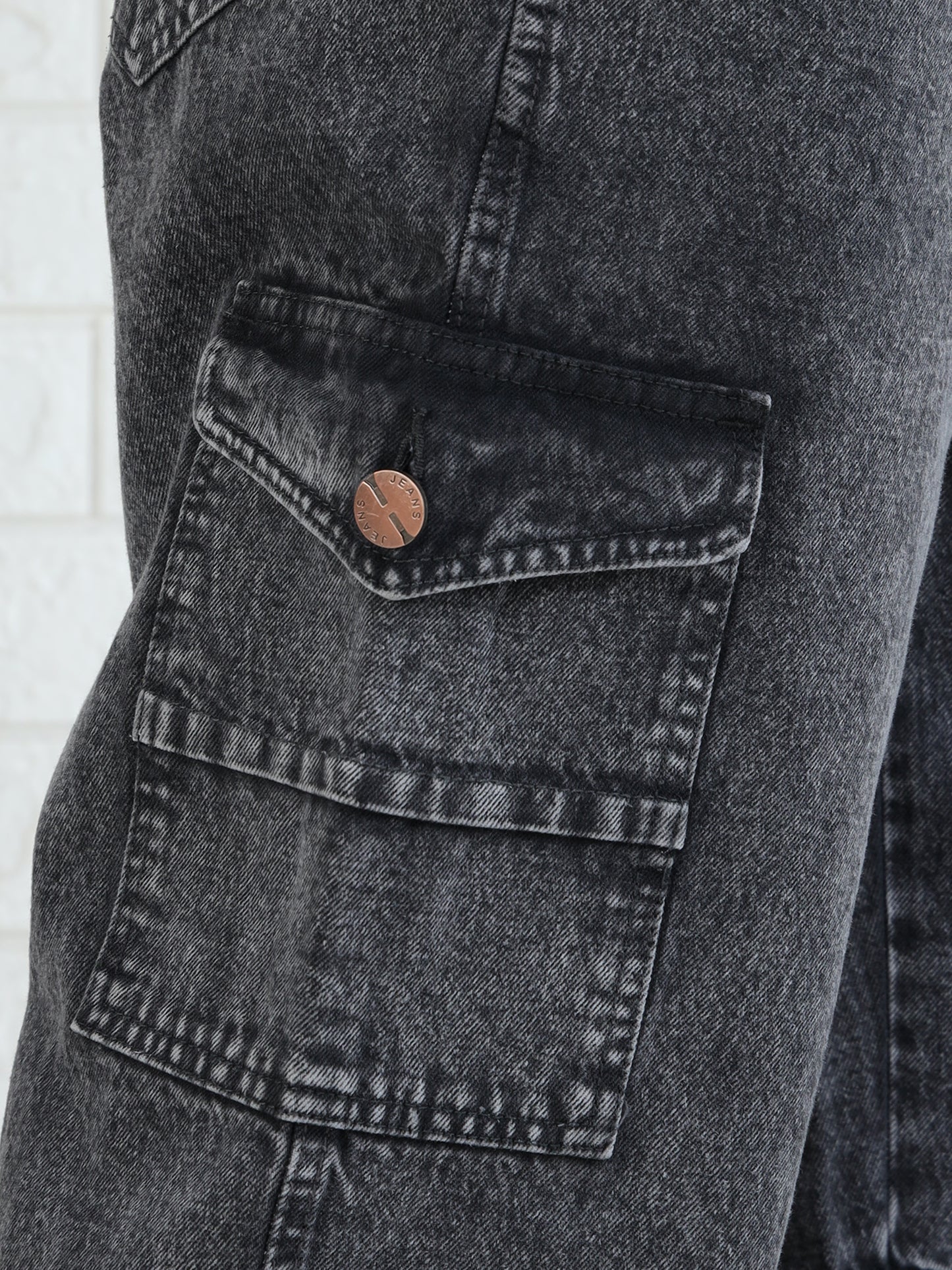 Urban Drift Dark Grey Cargo Pants Baggy for Men 