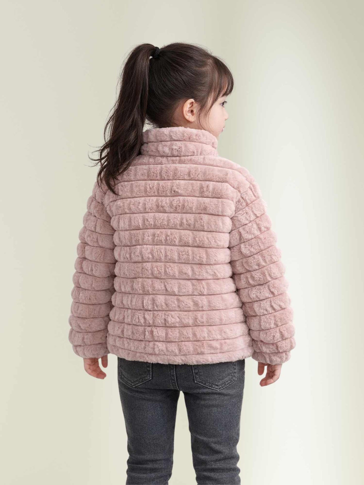 winter jacket showing ribbed texture and full sleeves