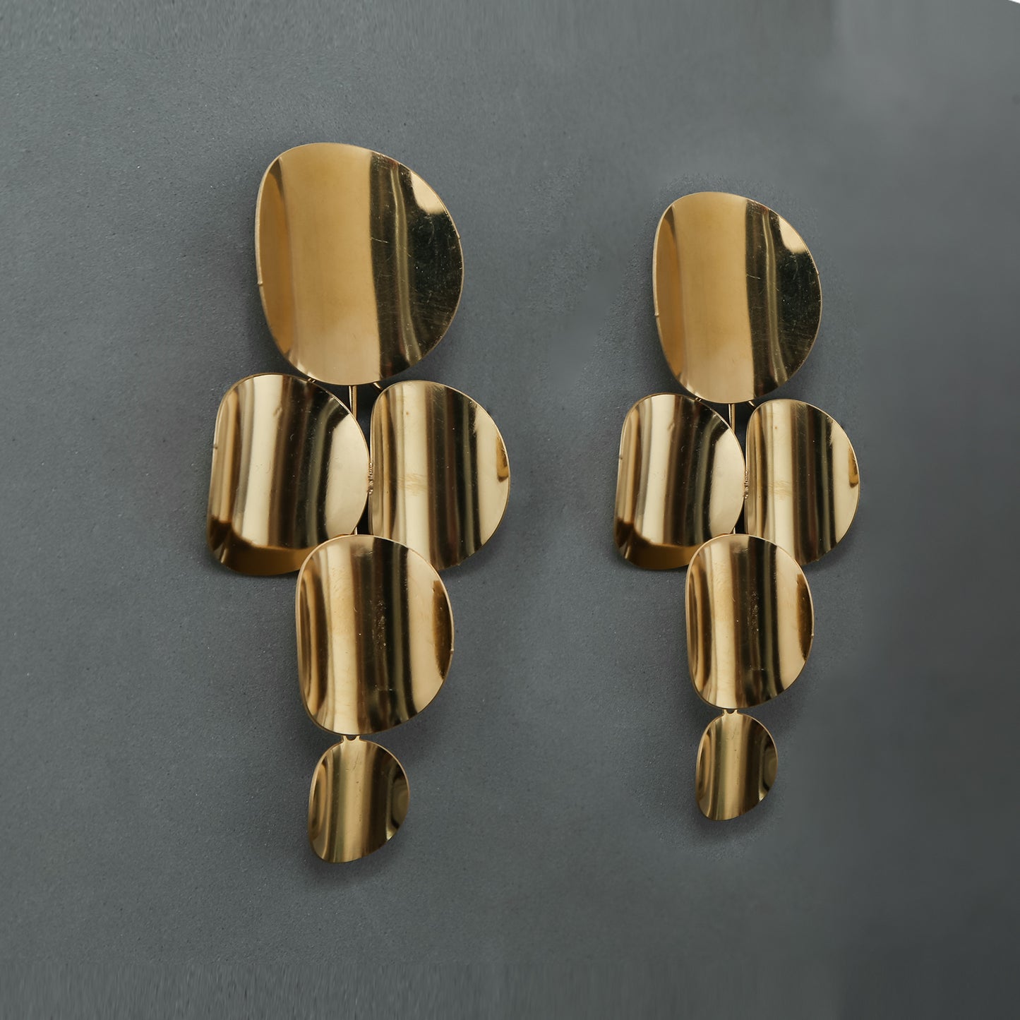 Anti-Tarnish Geometric Gold Statement Earrings for women