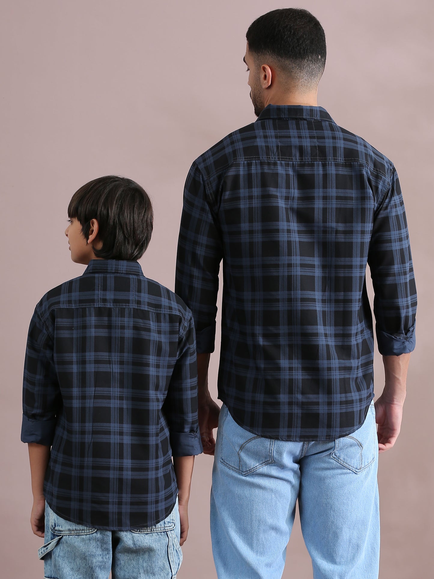 Dabang Ashgrey Cotton Matching Father Son Collared Shirts