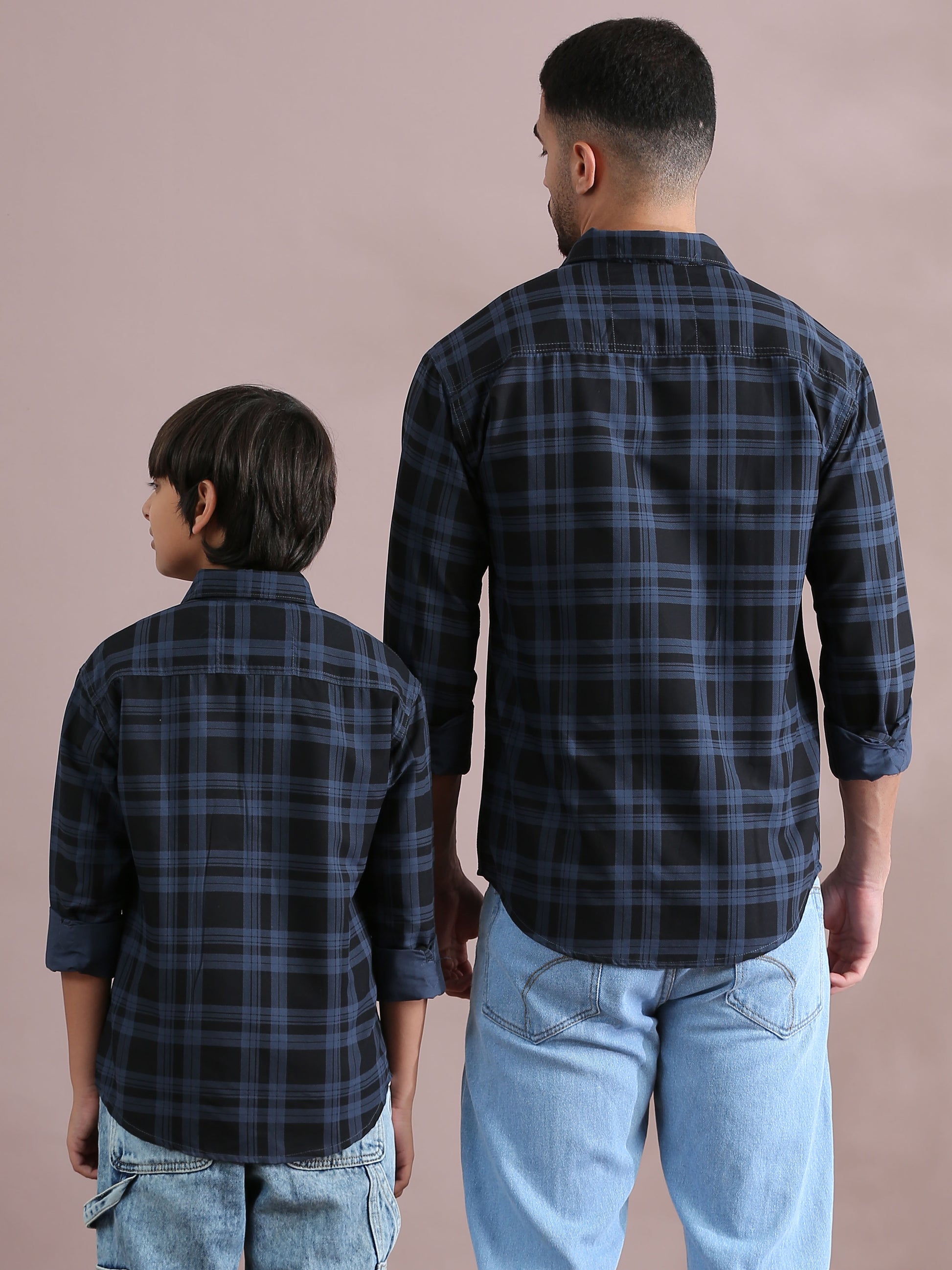 Dabang Ashgrey Cotton Matching Father Son Collared Shirts