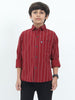 Maroon Stripes Cotton Shirt for KIds