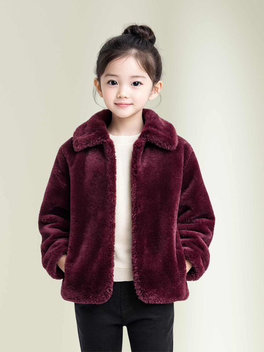 premium maroon faux fur winter jacket by Faryra