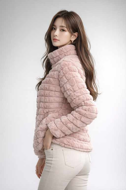 winter jacket with high neck collar and premium faux fur fabric