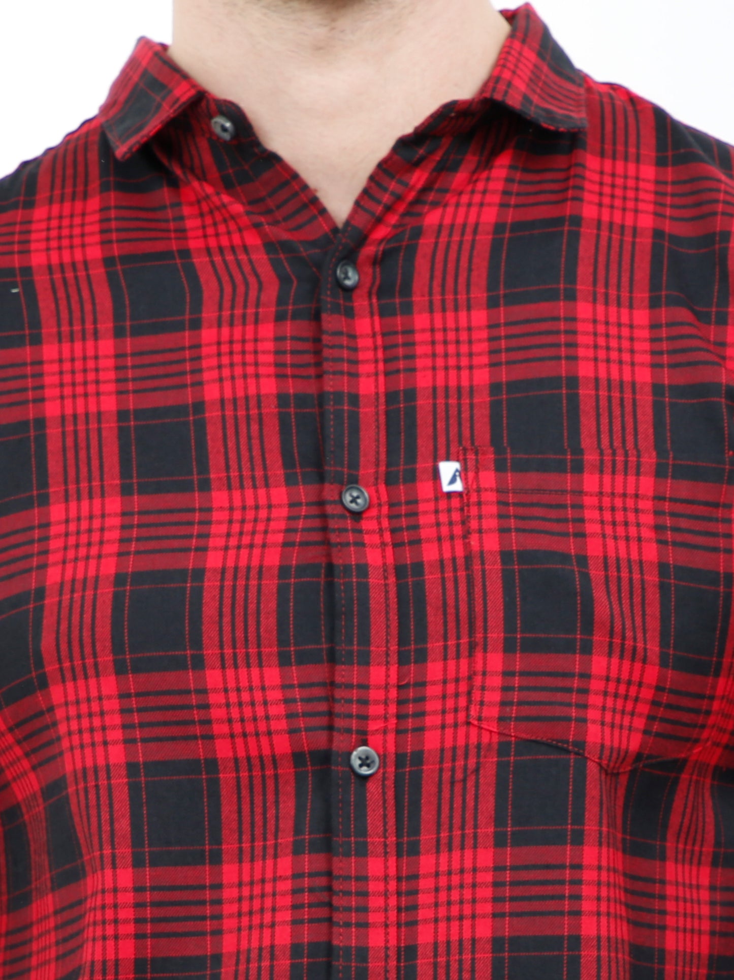 Men's Mix checks Maroon Cotton Blend Regular Fit Shirt