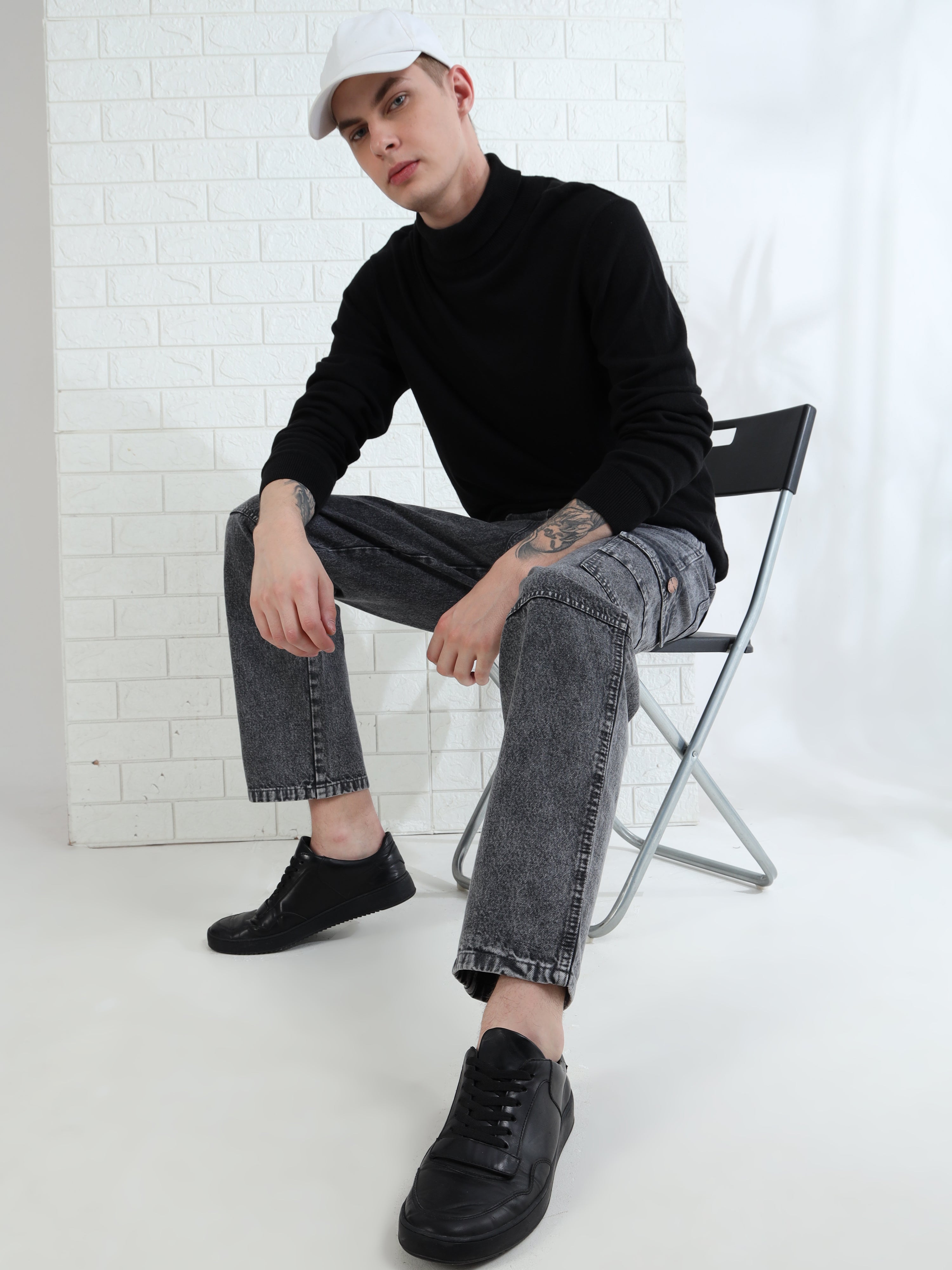 Shop Urban Drift Dark Grey Cargo Pants Baggy for Men Online