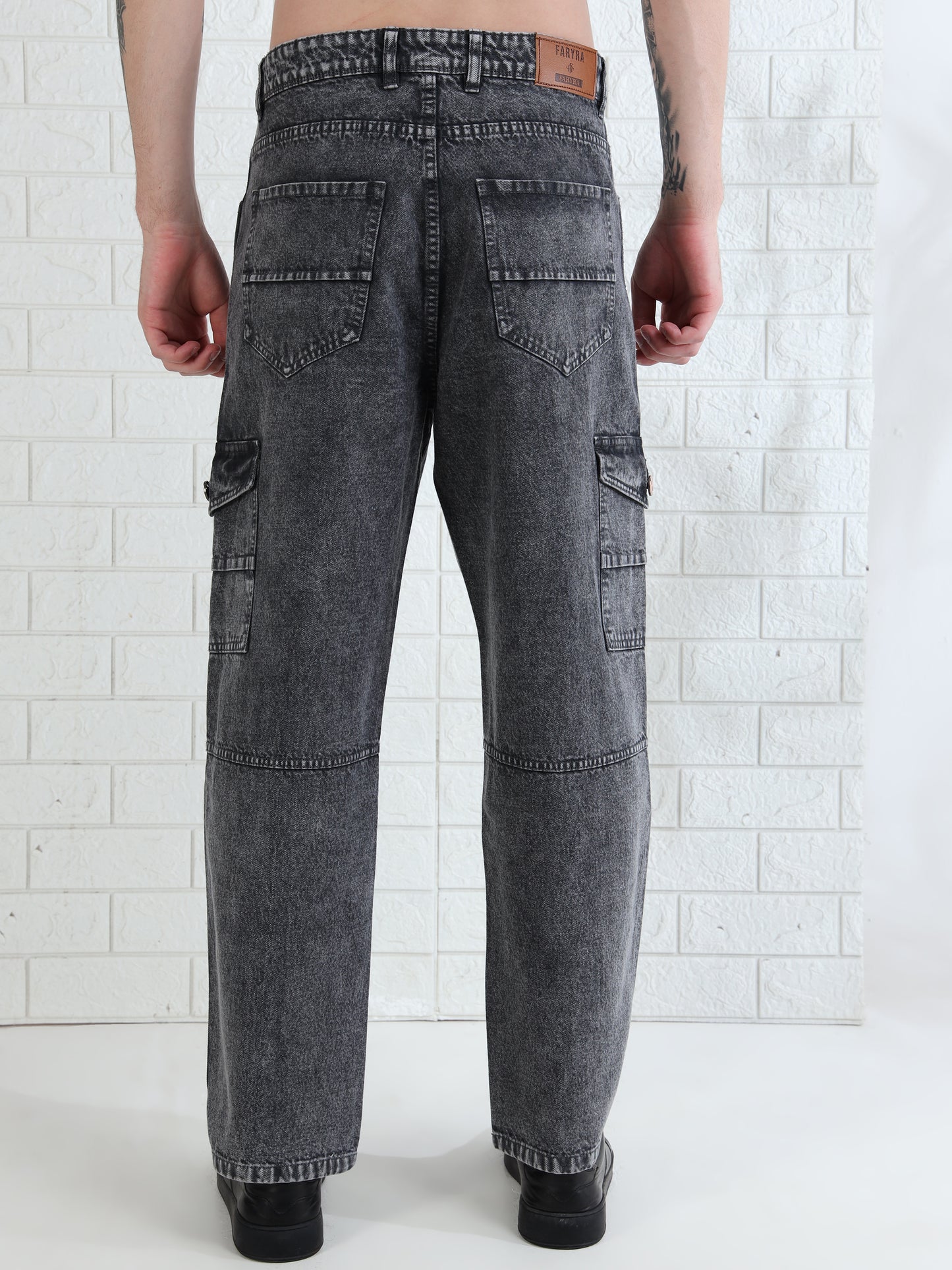 Urban Drift Dark Grey Cargo Pants Baggy for Men 