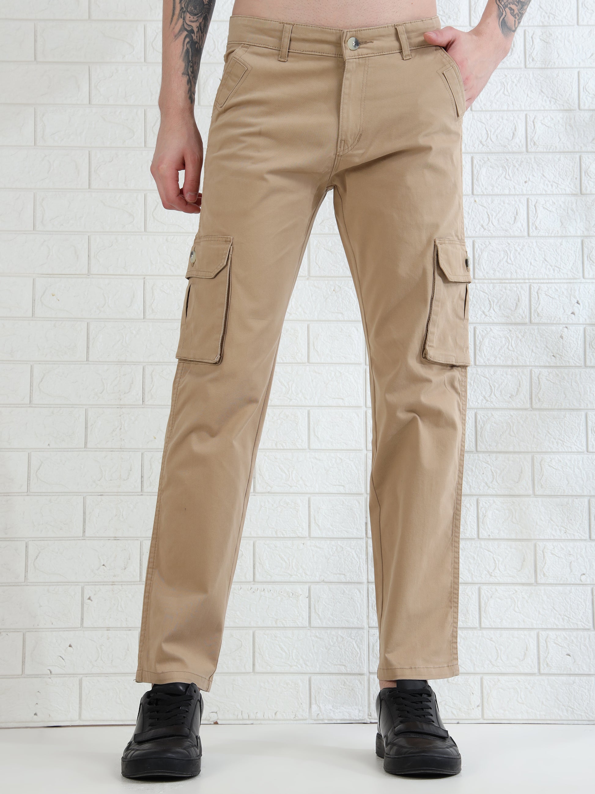men's beige cargo pants