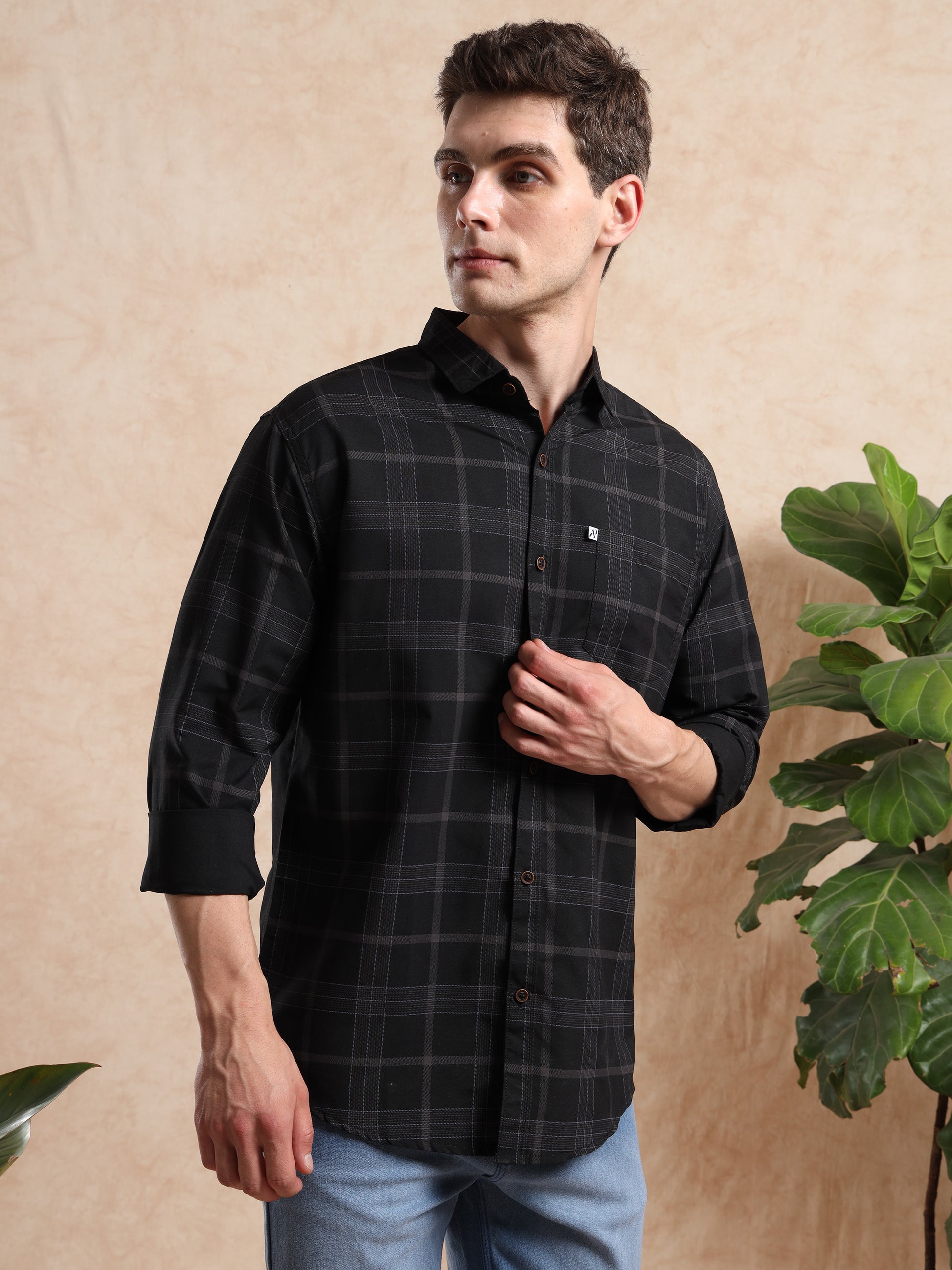 Trendy Black Checked Shirt for Men