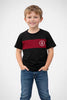 Kids Color-Block Cotton T-Shirt – Black & Maroon