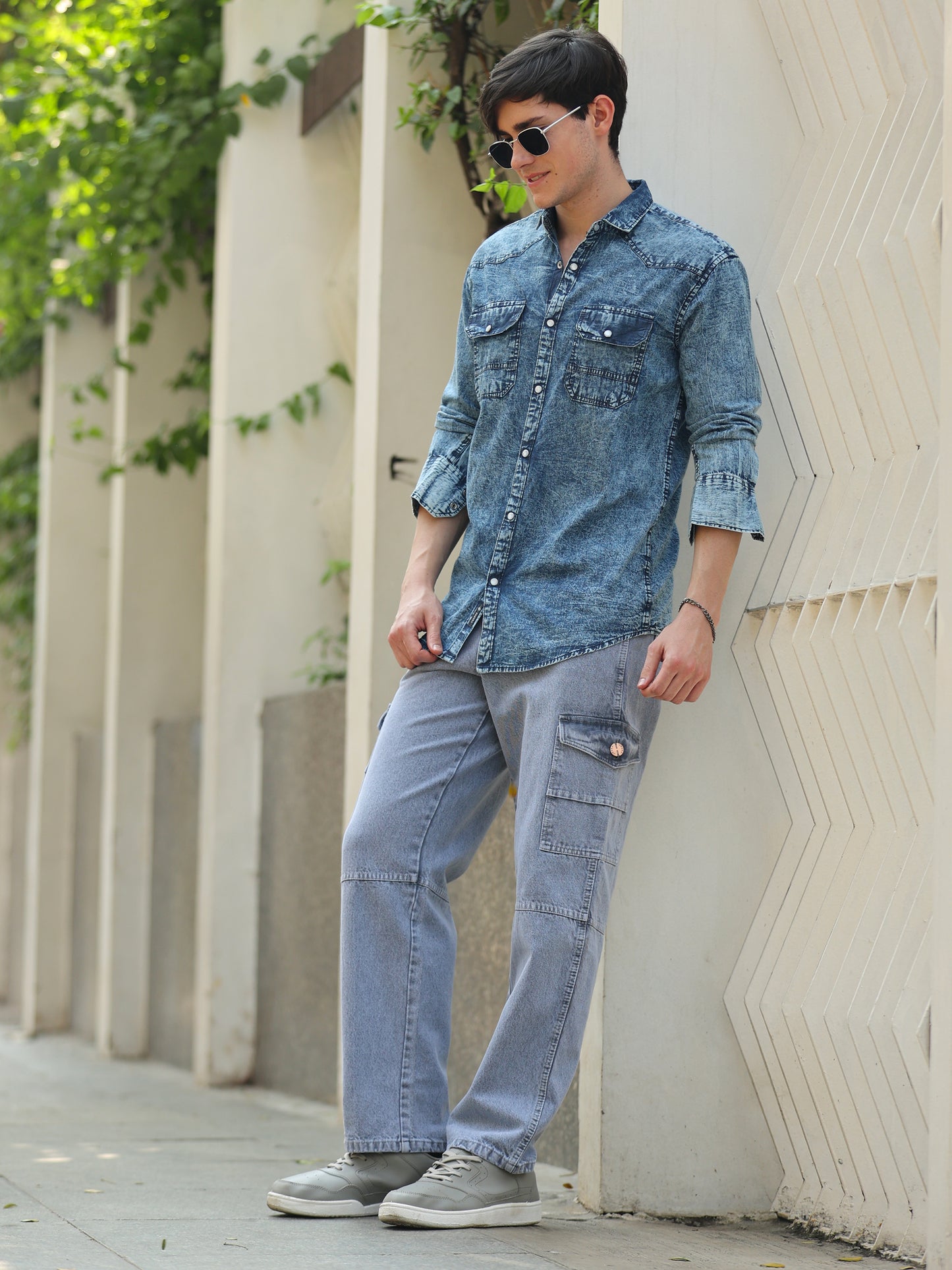 Towel denim shirt for men by Faryra