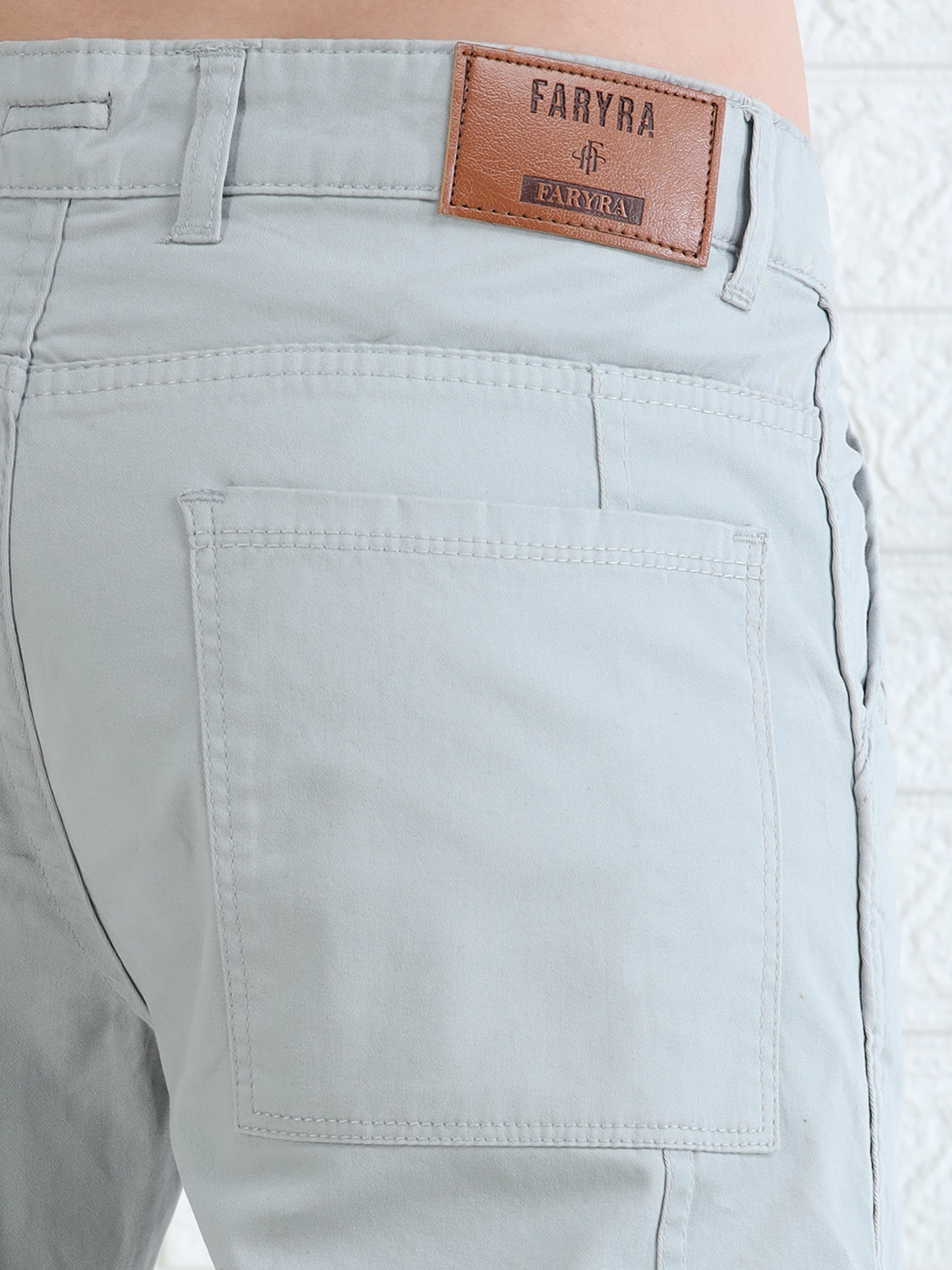 Utility style men's grey cargos with structured pockets and everyday wear
