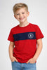 Kids Color-Block Cotton T-Shirt, Red and Navy