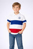 Boys White Colorblock Polo T-Shirt for kids“ Pure Cotton, Smart Casual Wear