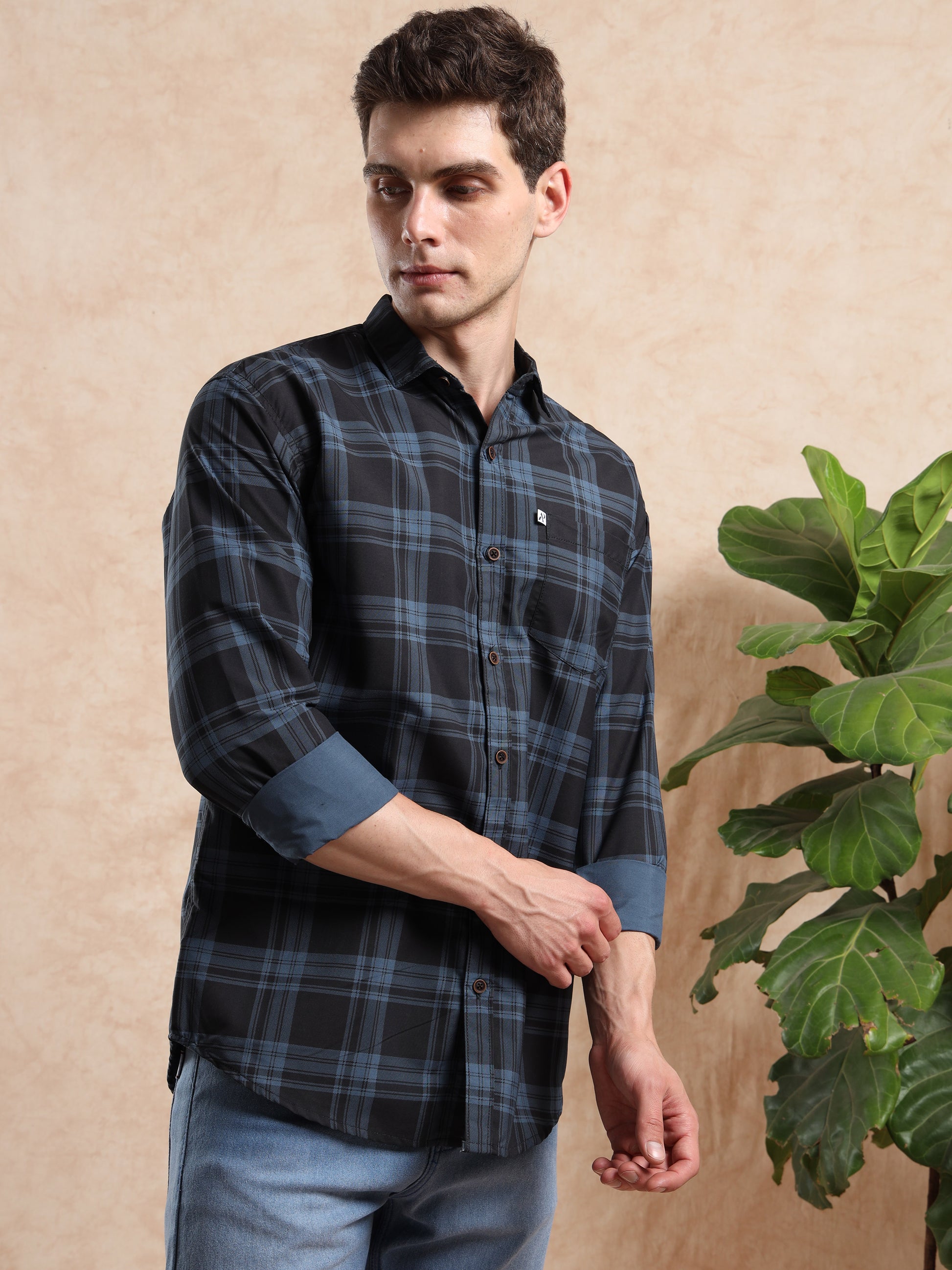 Men, Casual Checked Shirt
