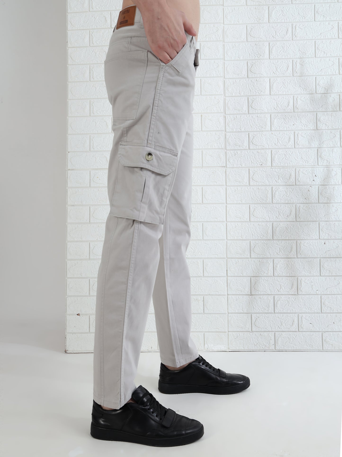 Casual men's grey cargo pants
