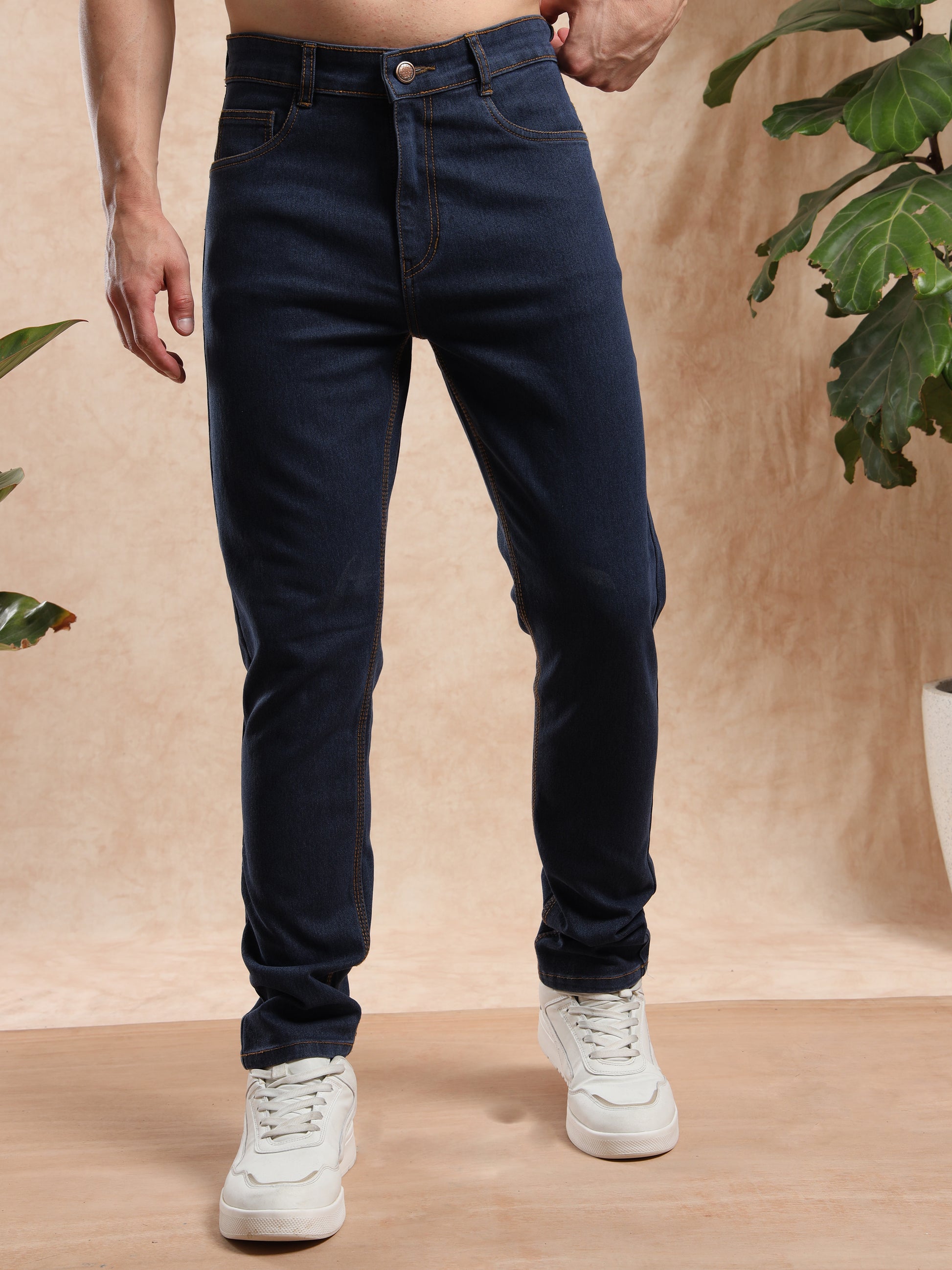 Slim Fit Mens Dark Blue Jeans