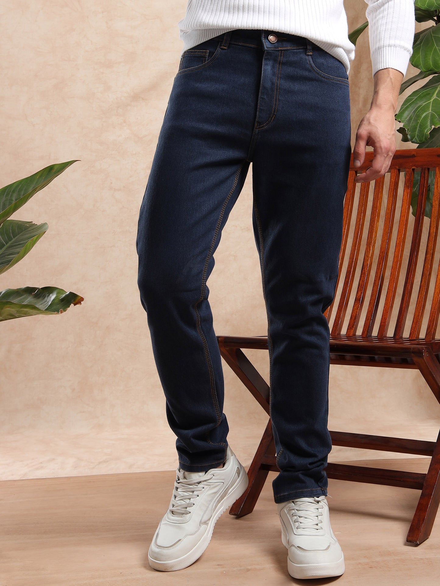 Slim Fit Mens Dark Blue Jeans